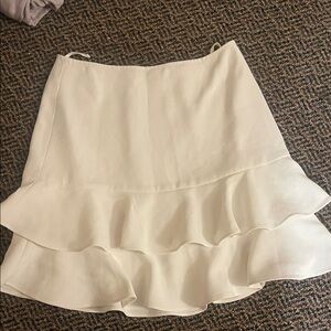 Sunday Best Cream Ruffle Mini Skirt